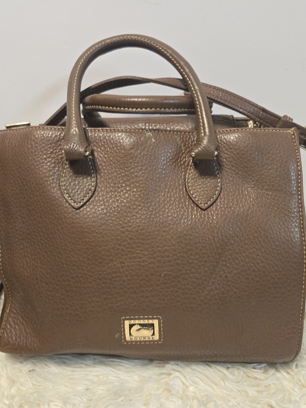 Dooney & Bourke Brown Pebbled Leather Satchel